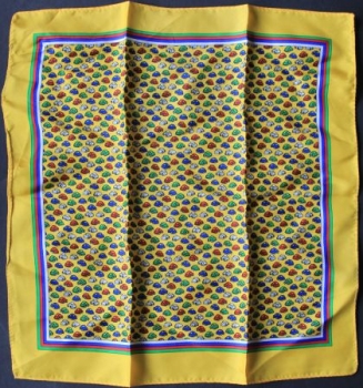 Volkswagen Beetle Pocket Square 1975 real silk with Beetlemotives (0859)